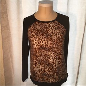 New Leopard and Black baseball top type shirt.NWT